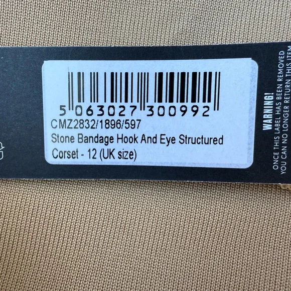 Pretty Lutle Thing STONE BANDAGE HOOK AND EYE STRUCTURED CORSET Size 8 - Picture 7 of 14